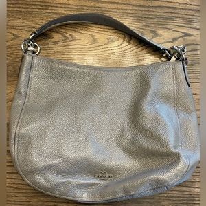 Grey coach shoulder bag